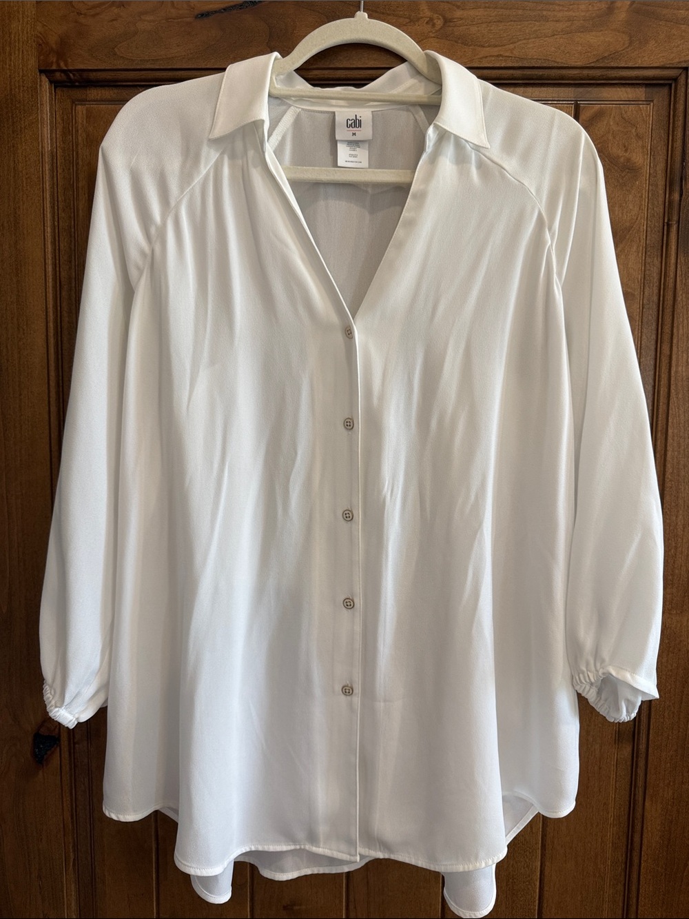 Cabi Ideal Button Up White Button-Front Collared Women's Blouse